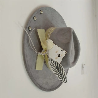 Retro Suede Fedora Hat Feather Accessories Fedora jazz Cap Panama Fashion Party Hats Autumn 2024