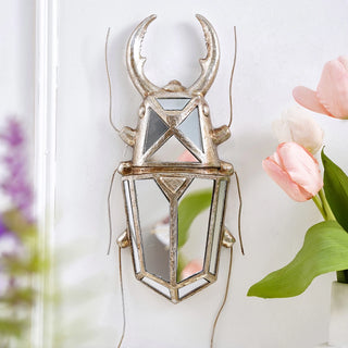 Creative Resin Material Gold and Silver Unicorn Fairy Beetle Mirror Home Decoration Crafts Wall Hanging for Home, Party, etc