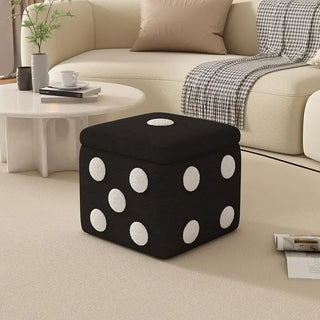 Dice Storage Stool Living Room Low Stool Household Square Cashmere Stool Shoe Changing Bench Sofa Ottoman 40x40cm