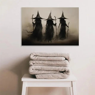 Abstract Retro Witch Halloween Canvas Prints Witchcraft Cartoon Cosplay Wall Art Poster for Family Bedroom Office Decor Cuadros