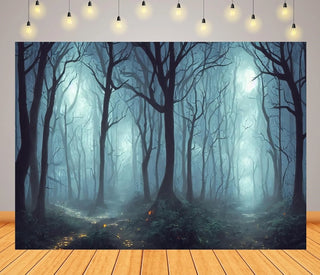 Spooky Foggy Forest Dark Forest Magic Grove Vampire Evil Trees backdrops halloween Photography Studio Backgrounds