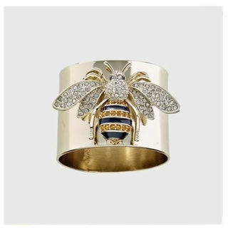 Vintage royal luxury fashion bee ring Gold Cuff