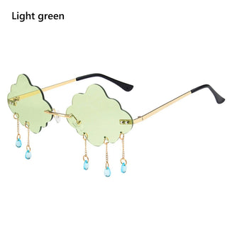 Cloud inside out Disco Sun Glasses Tassel Rimless sadness Eyewear