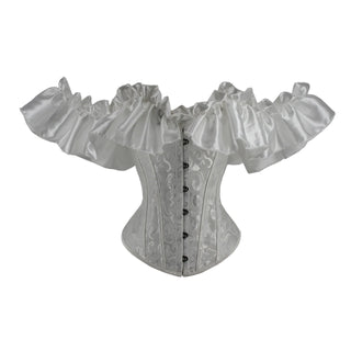 Off Shoulder Corset Top Gothic Corsets and Bustiers Overbust Corset Slimming Waist Trainer Ruffles Short Sleeve Women Top