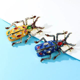 Enamel Bug Beetle Brooches For Women Summer Fashion Pin Jewelry Insect Design Accessories High Quality