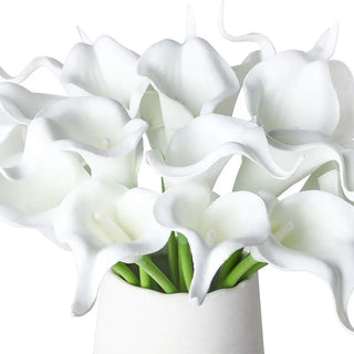 5Pieces Real Touch Calla Lily Artificial Flowers White Wedding Bouquet Bridal Shower Party Home Flower Decoration Fake Flowers