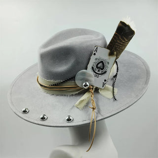 Retro Suede Fedora Hat Feather Accessories Fedora jazz Cap Panama Fashion Party Hats Autumn 2024