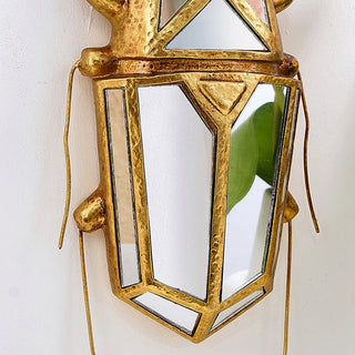 Creative Resin Material Gold and Silver Unicorn Fairy Beetle Mirror Home Decoration Crafts Wall Hanging for Home, Party, etc