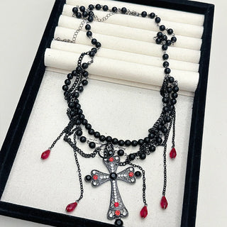 Designer Red blood belt Jewelry Multilayer Pearl waist chain for Women's Fashion Retro Character Playing Body Accessories Party Belts