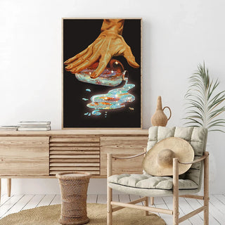 Retro Surrealism Space UFO Trippy Poster Canvas Painting Wall Art Pictures Home Room Decor