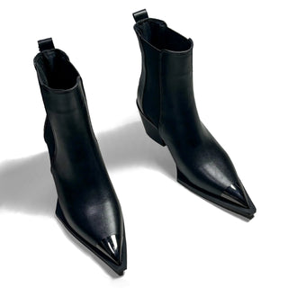 Slim Ankle Boots Fashion Elegant Pointed Toe Shoes Thin Women's Morder Short Booties big size 42 43 44