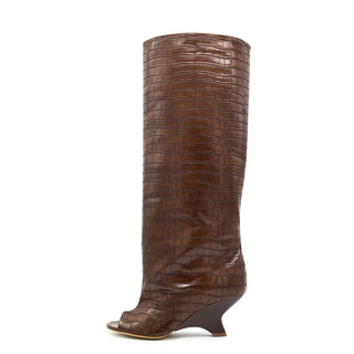Unique and Versatile scrunch High-top Boot peep toe Boot