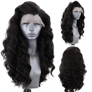 Colors Lace Front Wig Body Wave Blue Wig Natural Hairline Black Synthetic Lace Wigs Daily Use Cosplay Wig