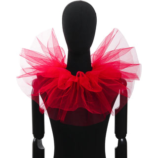 Vintage Neck Ruff Collar Victorian Ruffled Puff Mesh Fake Collar Clown Cosplay Stage Costume Party Photography Accessories