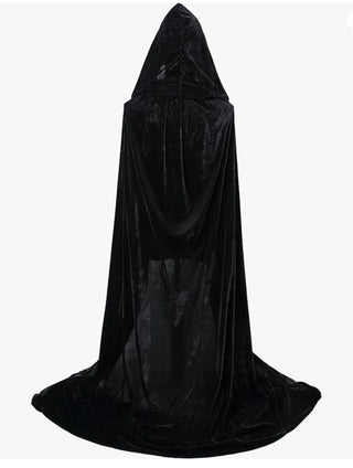Grim Reaper Cloak Velvet long Hooded Unisex cape for  Devil Witch Wizard Halloween Christmas Cosplay cloak