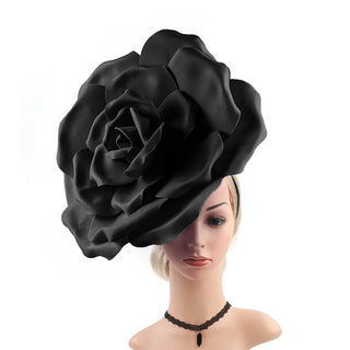 Exaggerated Rose Flowers Fascinator Hat Wedding Bridal Makeup Prom Photo Shoot Mardi Gras Headpiece