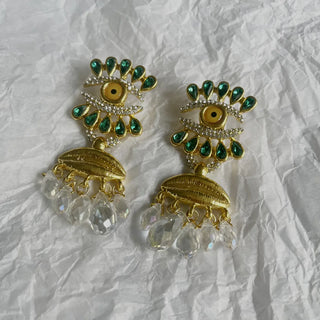 Baroque Style Vintage Metal Eyes Design Dangle Earrings Jewelry Fashion Exaggerated Lady Ears' Accessories