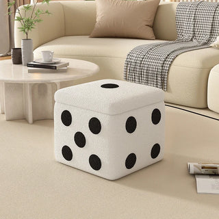 Dice Storage Stool Living Room Low Stool Household Square Cashmere Stool Shoe Changing Bench Sofa Ottoman 40x40cm