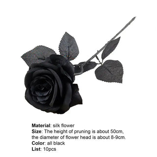 5/6pcs 8-9cm Silk Black Rose Artificial Flower Head Bouquet Home Living Room Wedding Chritmas Decoration New Year Decoration