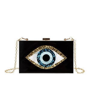 Fashion Acrylic Small Eye Box Hand Bag Luxury Tote Cross body Chain Bag Purse Clutch Bag Women Girl Party Messenger