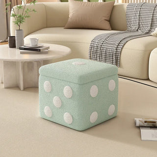 Dice Storage Stool Living Room Low Stool Household Square Cashmere Stool Shoe Changing Bench Sofa Ottoman 40x40cm