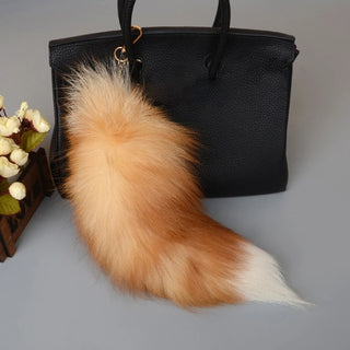 40cm Furry Animal Tails Keychain Gifts Cute Plush Fox Tail Keyrings for Designer bag accessory Bag Car Key Charms Wholesale