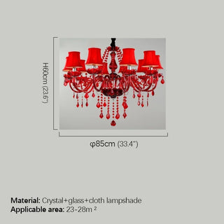 Fantasy European Luxury Crystal Pendent Lamp Red Wedding Room Living Room Restaurant Bedroom Villa Clothing Store KTV Chandelier