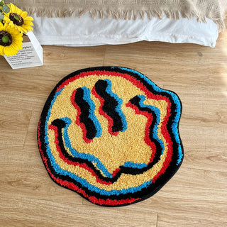 Trippy Smiling FUN Rug - Unique Tufted Home Decor Halloween Party room