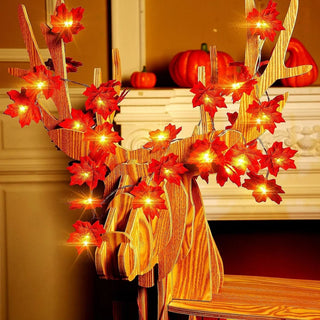 1.5m 10LED/3m 20LED/6m 40LED-LED Maple Leaf Light String Suitable for Indoor Halloween Thanksgiving Christmas Decoration