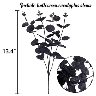 34cm Black Eucalyptus Leaves Artificial Flowers Bouquet Room Party Chritmas Decoration Desktop Artificial Plants Home Decor