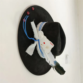 Retro Suede Fedora Hat Feather Accessories Fedora jazz Cap Panama Fashion Party Hats Autumn 2024