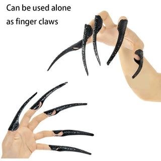 Black Long Nails Gloves Cosplay Party Costume Accessories Halloween Party Gloves Roleplay Finger Nails Gloves F3MD