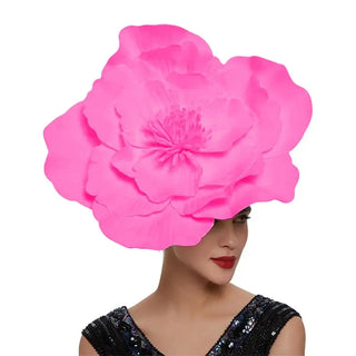 Exaggerated Rose Flowers Fascinator Hat Wedding Bridal Makeup Prom Photo Shoot Mardi Gras Headpiece