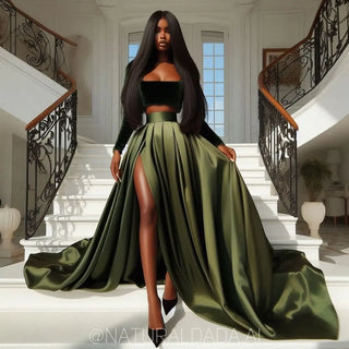 Custom Made Green Silk Satin Short Skirt 6 Options High Low Evening Party Skirts Long Pleated Taffeta Formal Maxi Skirt
