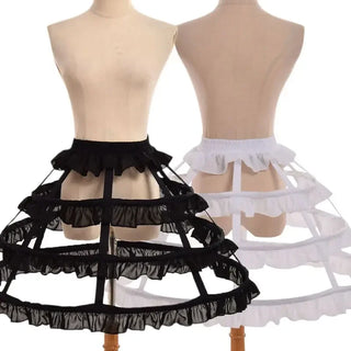 Ruffle tier Lolita Hollow Lotus Leaf Lace Bird Cage Fish Bone Skirt Cosplay Dress Skirt Petticoat Bride Wedding Dress Lining