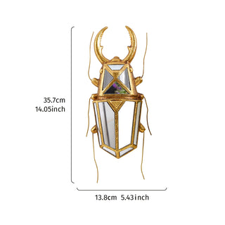 Creative Resin Material Gold and Silver Unicorn Fairy Beetle Mirror Home Decoration Crafts Wall Hanging for Home, Party, etc