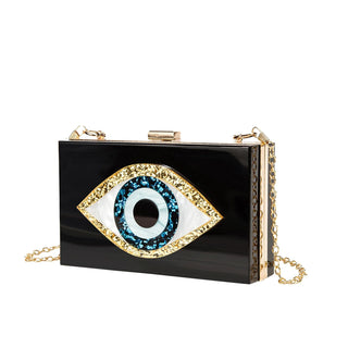 Fashion Acrylic Small Eye Box Hand Bag Luxury Tote Cross body Chain Bag Purse Clutch Bag Women Girl Party Messenger