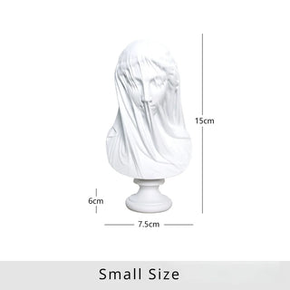 Veiled Lady Bust Greek Goddess Statue Classic Roman Mythology Gifts Maiden Sculpture Home Living Room Desk Bookshelf Decorations