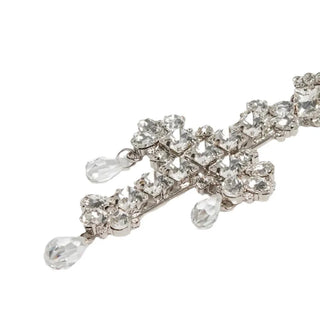 Fashion Water Drop Pendant Cross Earrings Jewelry Exaggerated Rhinestone Crystal Dangle Earrings Accessories