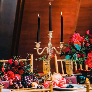 14Pcs Tall Tall Taper Candles Taper Candles Black Wax Candle Decorations Realistic Flame Pillar Candles Home Decor