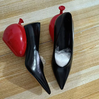 New balloon pointed toe slip on shoes circus heel casual pumps