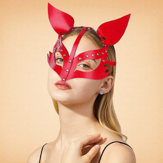 Animal Mask Half Face Fox Cosplay Leather Mask Halloween Party Mask Masquerade Ball Punk Mask