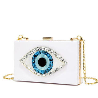 Fashion Acrylic Small Eye Box Hand Bag Luxury Tote Cross body Chain Bag Purse Clutch Bag Women Girl Party Messenger