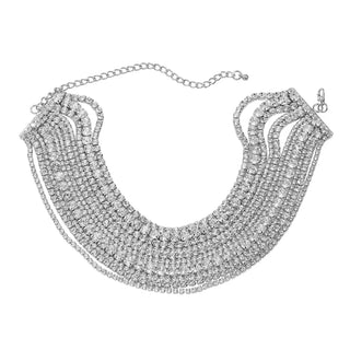 Multilayers Crystal Chokers Necklaces Rhinestone Chains Fashion Statement Jewelry