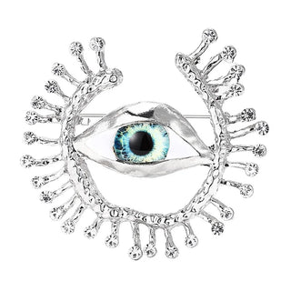 Big Blue Eye Round Brooches Women Unisex New Design Charming Eyes Party Office Brooch Pin Gifts