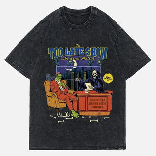 Pizza Magic Ball Tshirt Wash Denim Cotton Y2k Women T-shirts Men Fugees Men Clothing T Shirt Tiki