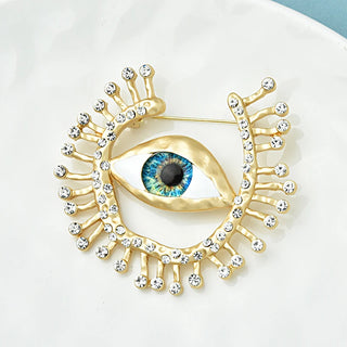 Big Blue Eye Round Brooches Women Unisex New Design Charming Eyes Party Office Brooch Pin Gifts