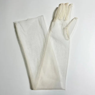 Sheer Ultra Tulle Gloves Mesh Full Finger Elbow Long Gloves Vintage Sunscreen Gloves Wedding Bride Dress Mittens