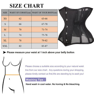 Gothic Corset Hourglass Waist Trainer Corset Bustier Underbust Mesh Corselet Modeling Strap Shapewear Women Girdle