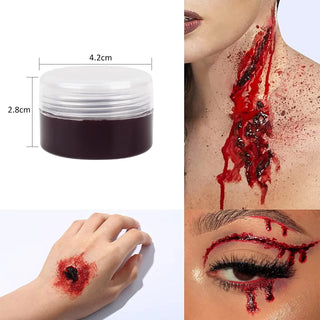 SFX Makeup Kit Scars Wax Halloween Special Effects Stage Fake Wound Skin Wax with Spatula Stipple Sponge Fake Wood Special